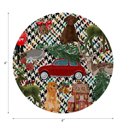 Ultimate Christmas Multi Plaid 4&quot; Coasters - nicolettemayer.com
