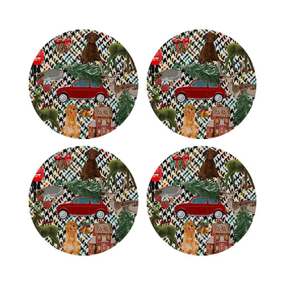 Ultimate Christmas Multi Plaid 4&quot; Coasters - nicolettemayer.com
