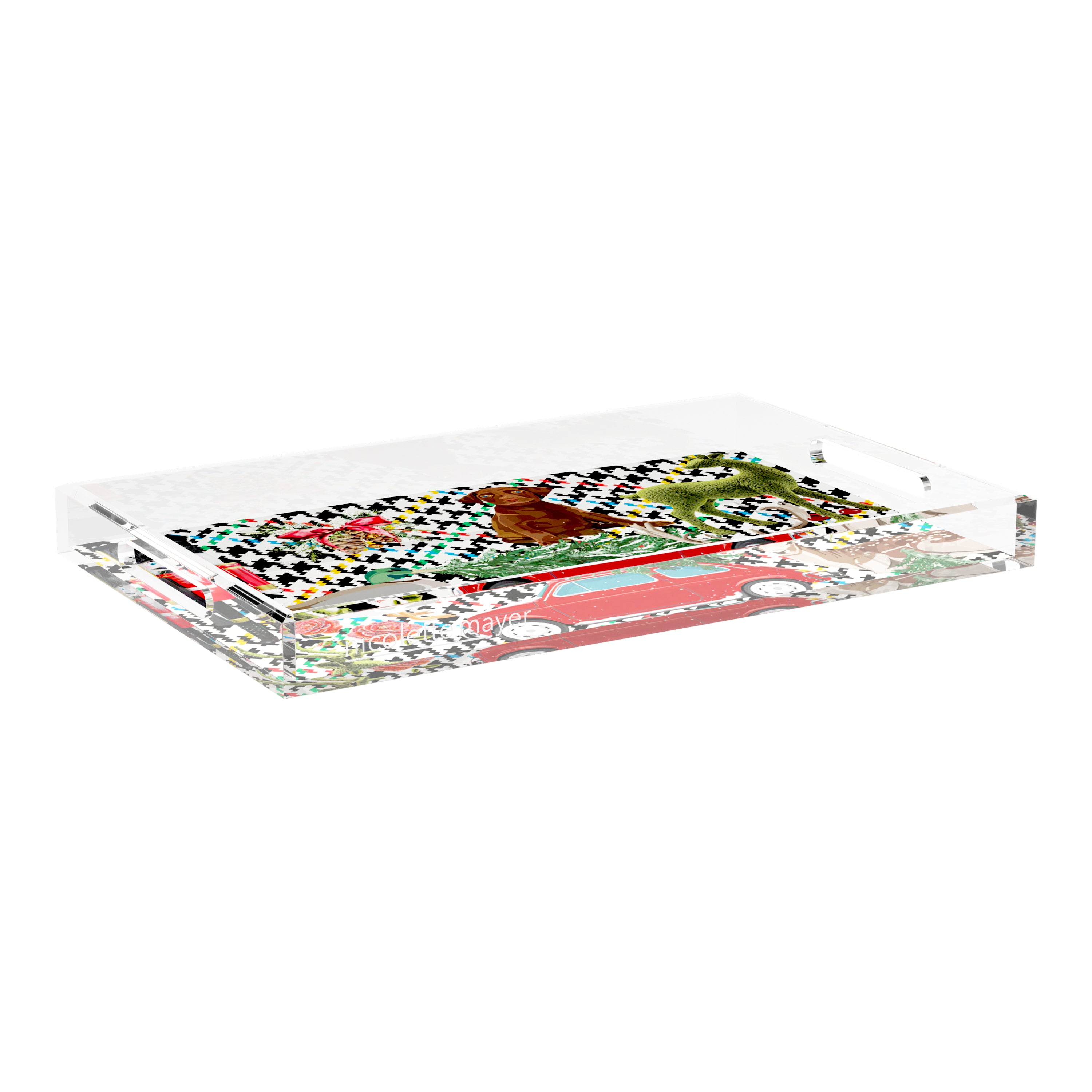 Ultimate Christmas Multi Plaid 22.5X14.5 Acrylic Tray - nicolettemayer.com
