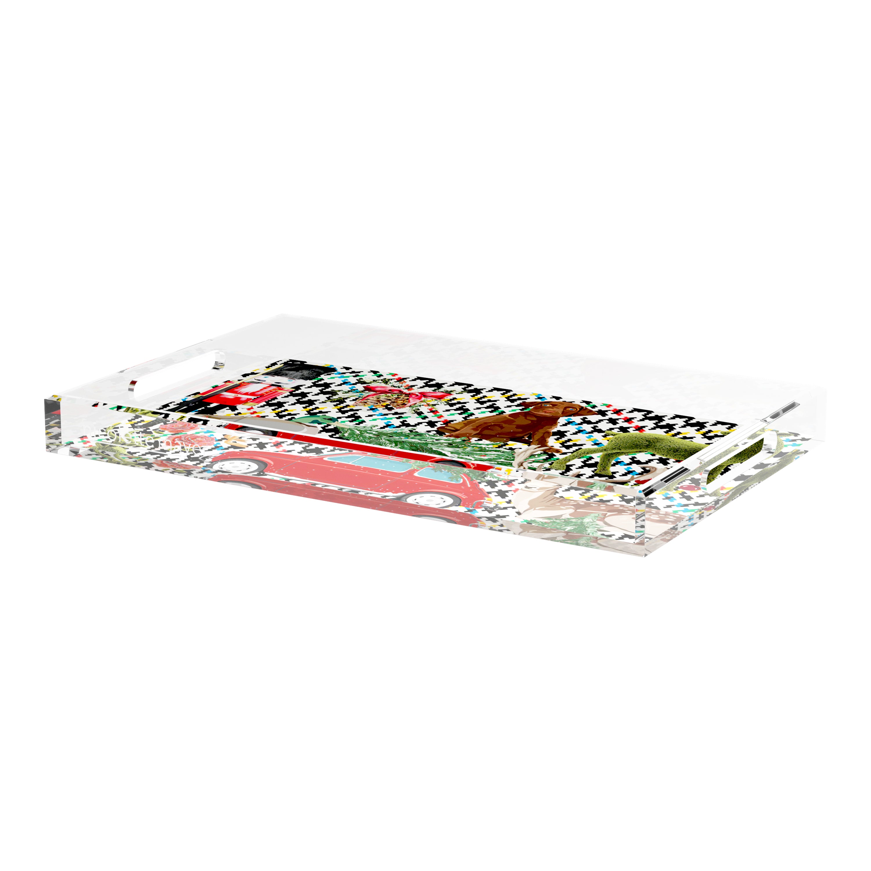 Ultimate Christmas Multi Plaid 22.5X14.5 Acrylic Tray - nicolettemayer.com
