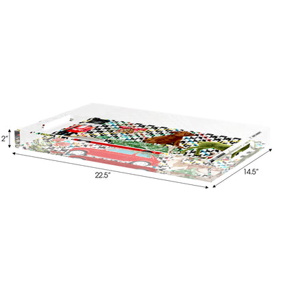 Ultimate Christmas Multi Plaid 22.5X14.5 Acrylic Tray - nicolettemayer.com
