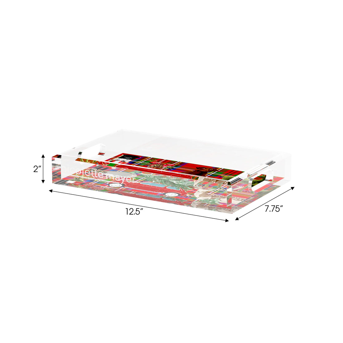Ultimate Christmas Plaid 12.5X7.75 Acrylic Tray - nicolettemayer.com