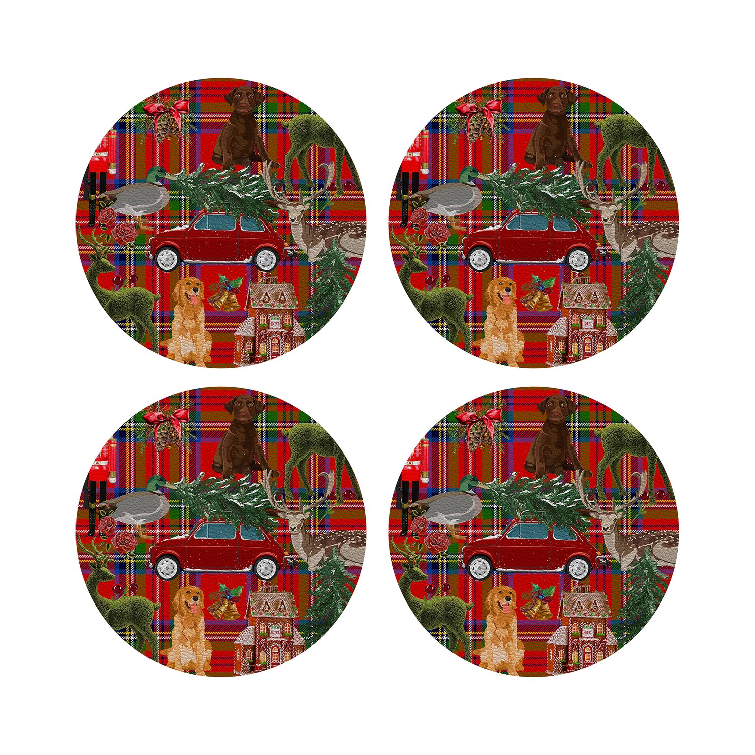 Ultimate Christmas Plaid 4&quot; Coasters - nicolettemayer.com

