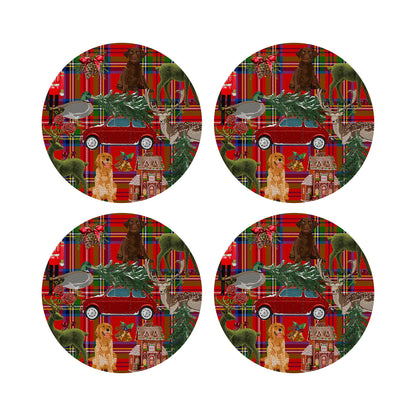 Ultimate Christmas Plaid 4&quot; Coasters - nicolettemayer.com
