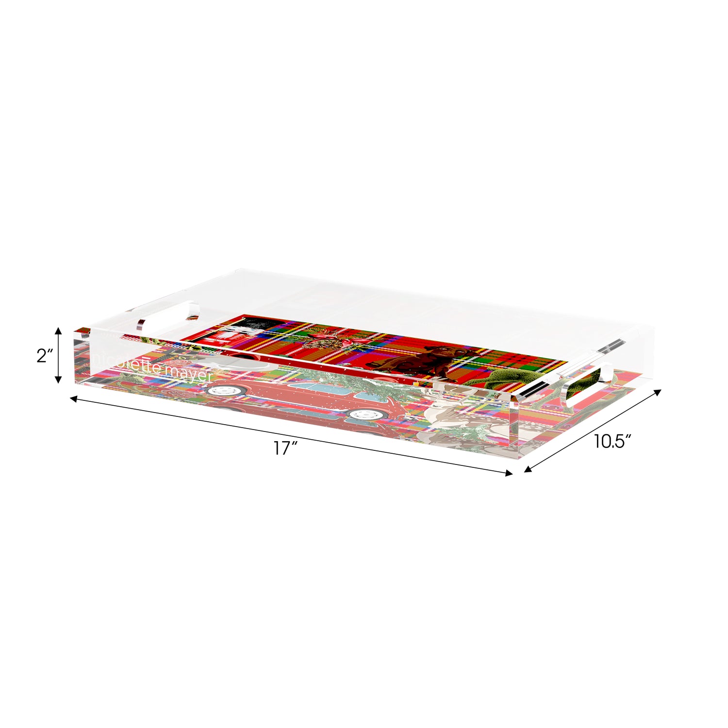Ultimate Christmas Plaid 17X10.5 Acrylic Tray - nicolettemayer.com
