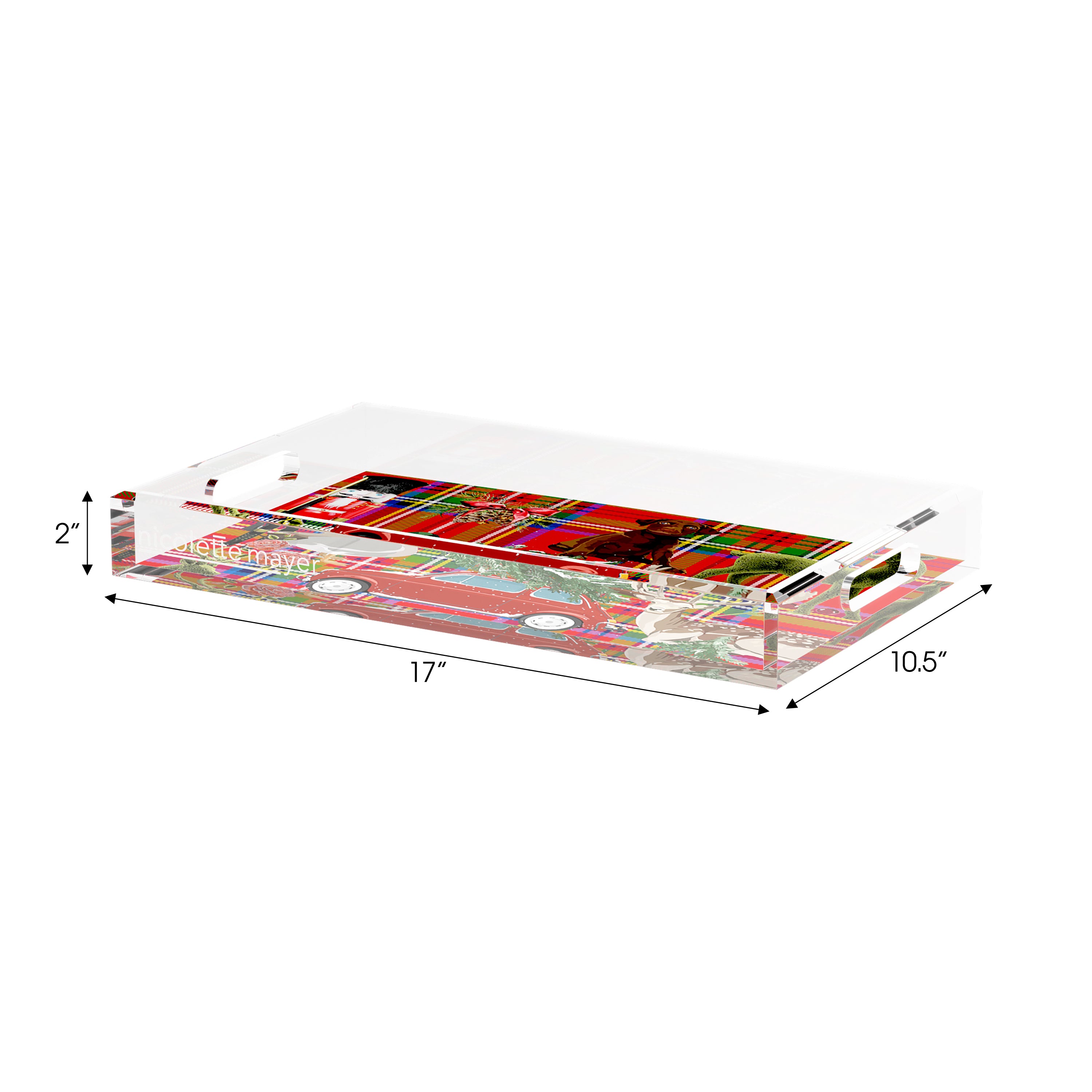 Ultimate Christmas Plaid 17X10.5 Acrylic Tray - nicolettemayer.com
