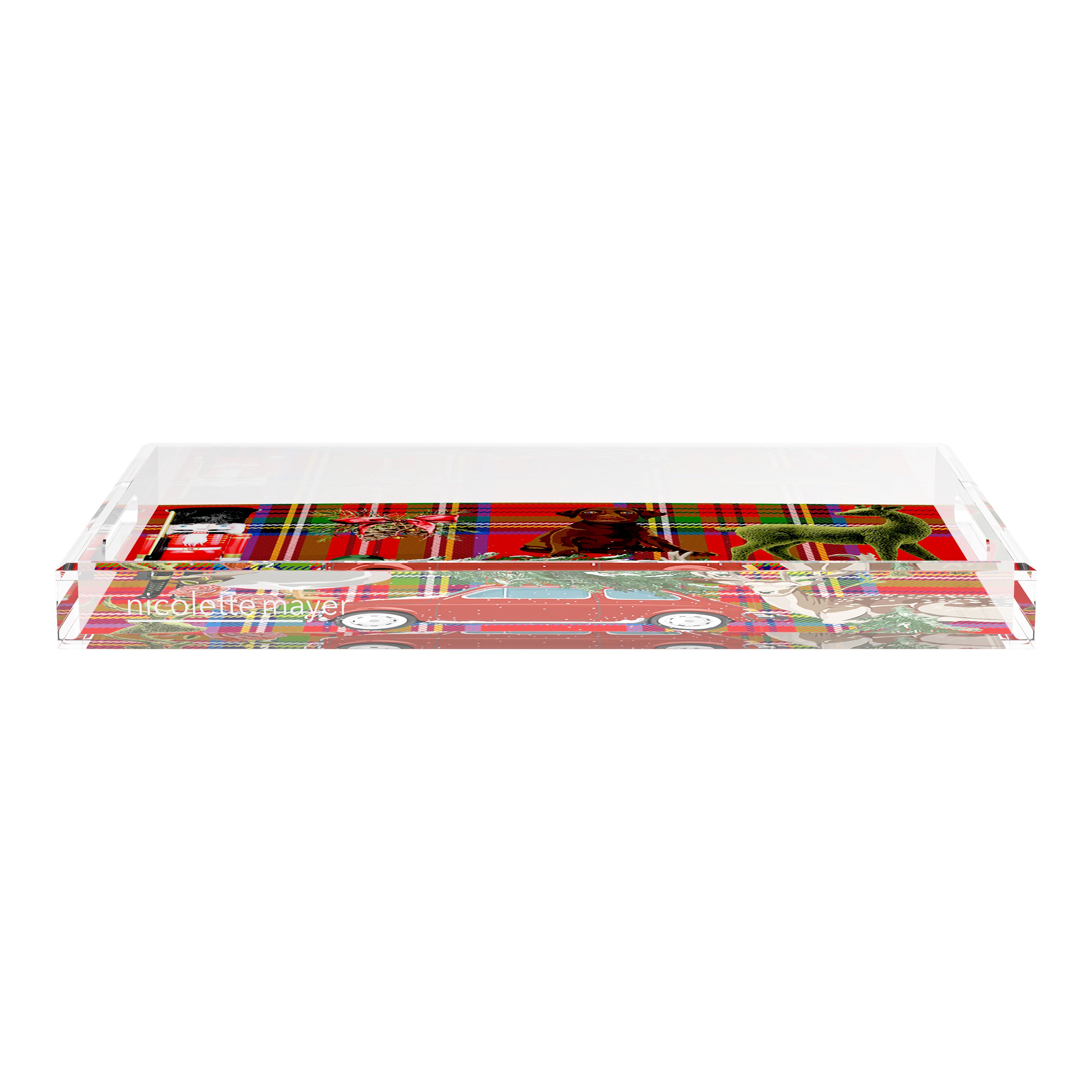 Ultimate Christmas Plaid 17X10.5 Acrylic Tray - nicolettemayer.com
