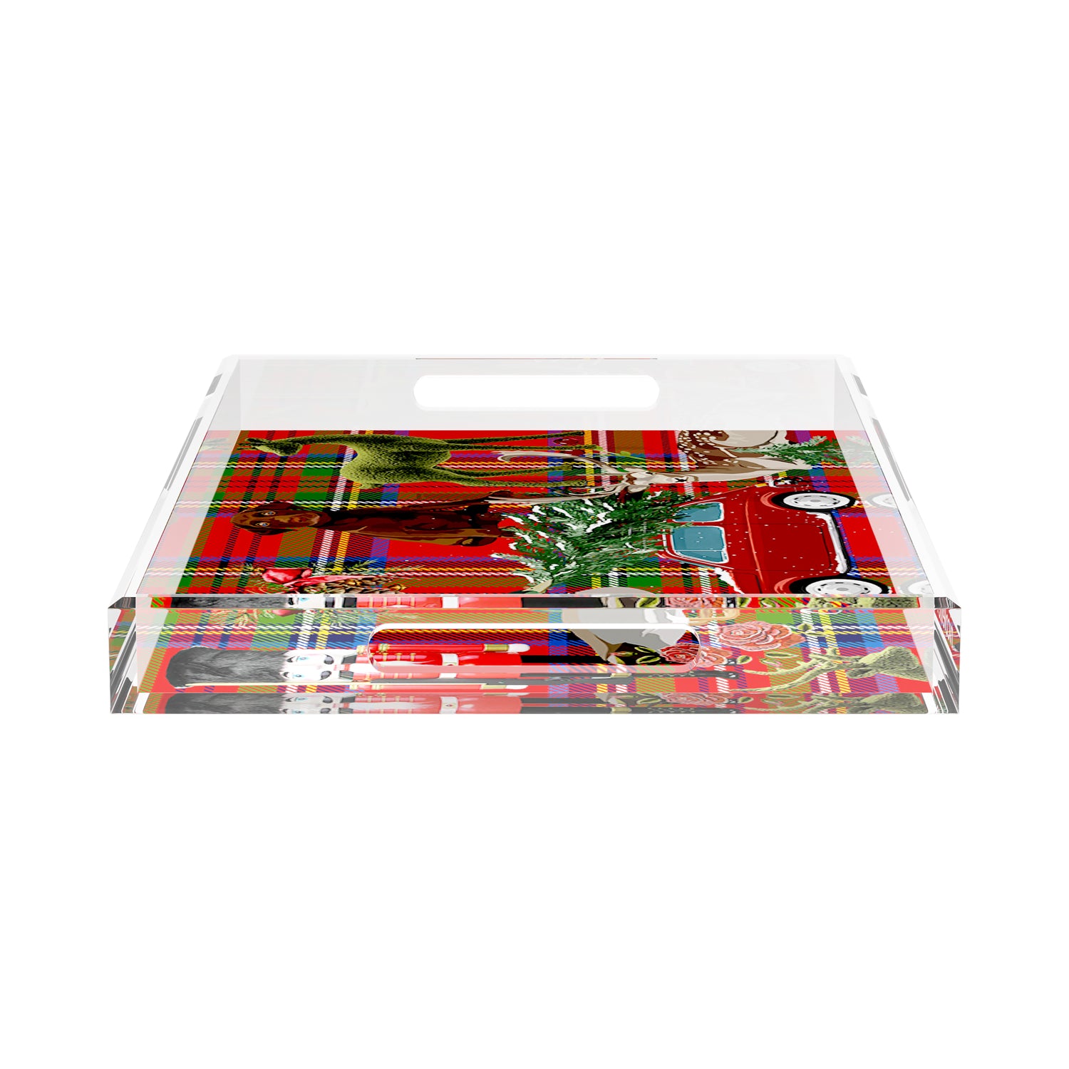 Ultimate Christmas Plaid 17X10.5 Acrylic Tray - nicolettemayer.com
