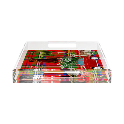 Ultimate Christmas Plaid 17X10.5 Acrylic Tray - nicolettemayer.com
