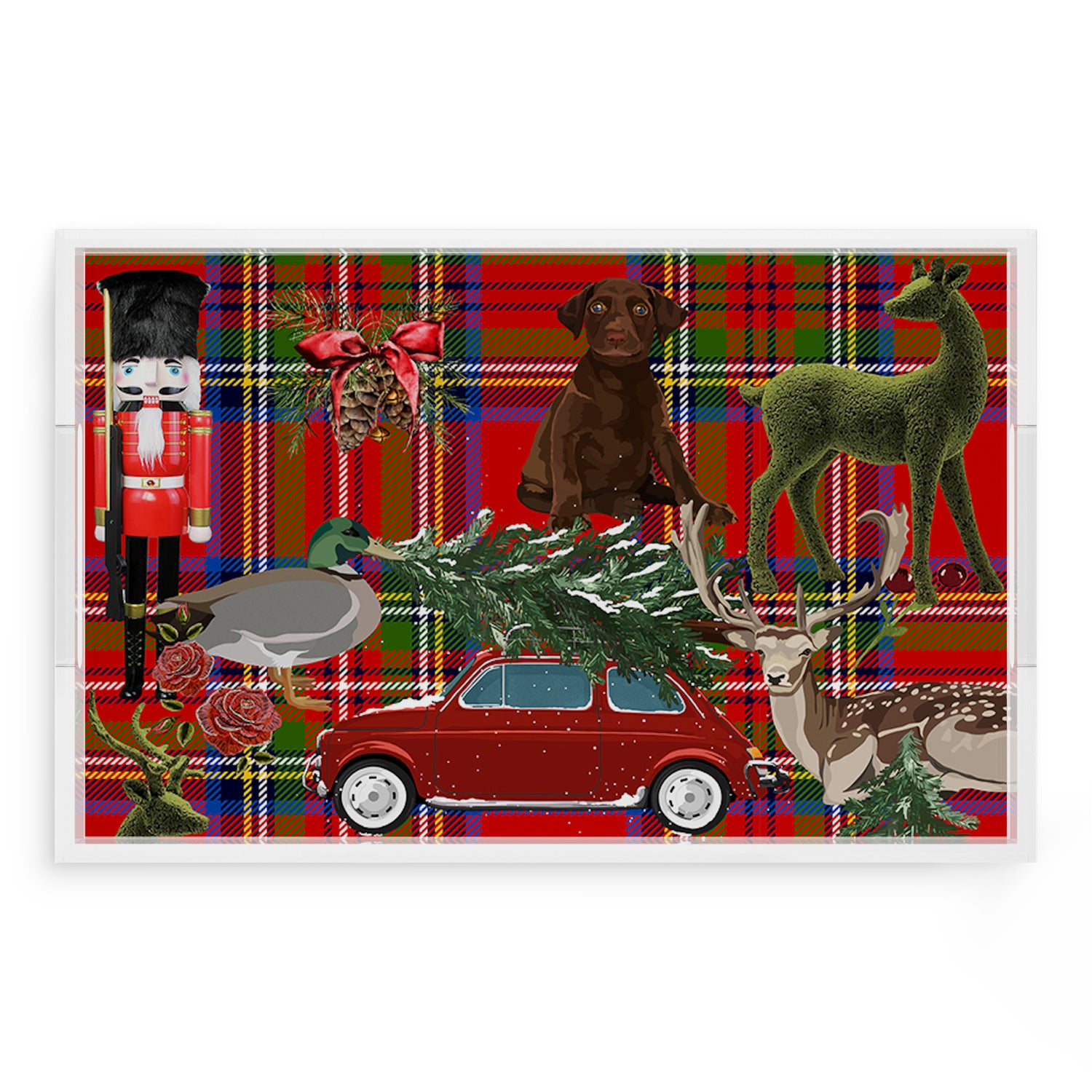 Ultimate Christmas Plaid 17X10.5 Acrylic Tray - nicolettemayer.com
