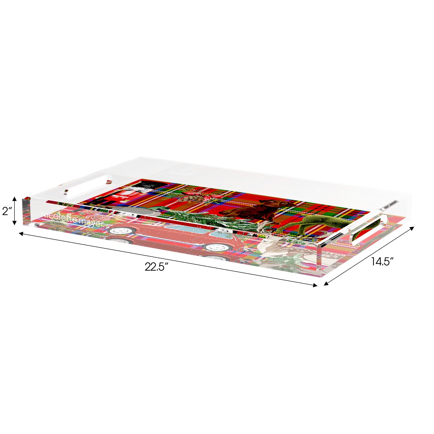 Ultimate Christmas Plaid 17X10.5 Acrylic Tray - nicolettemayer.com
