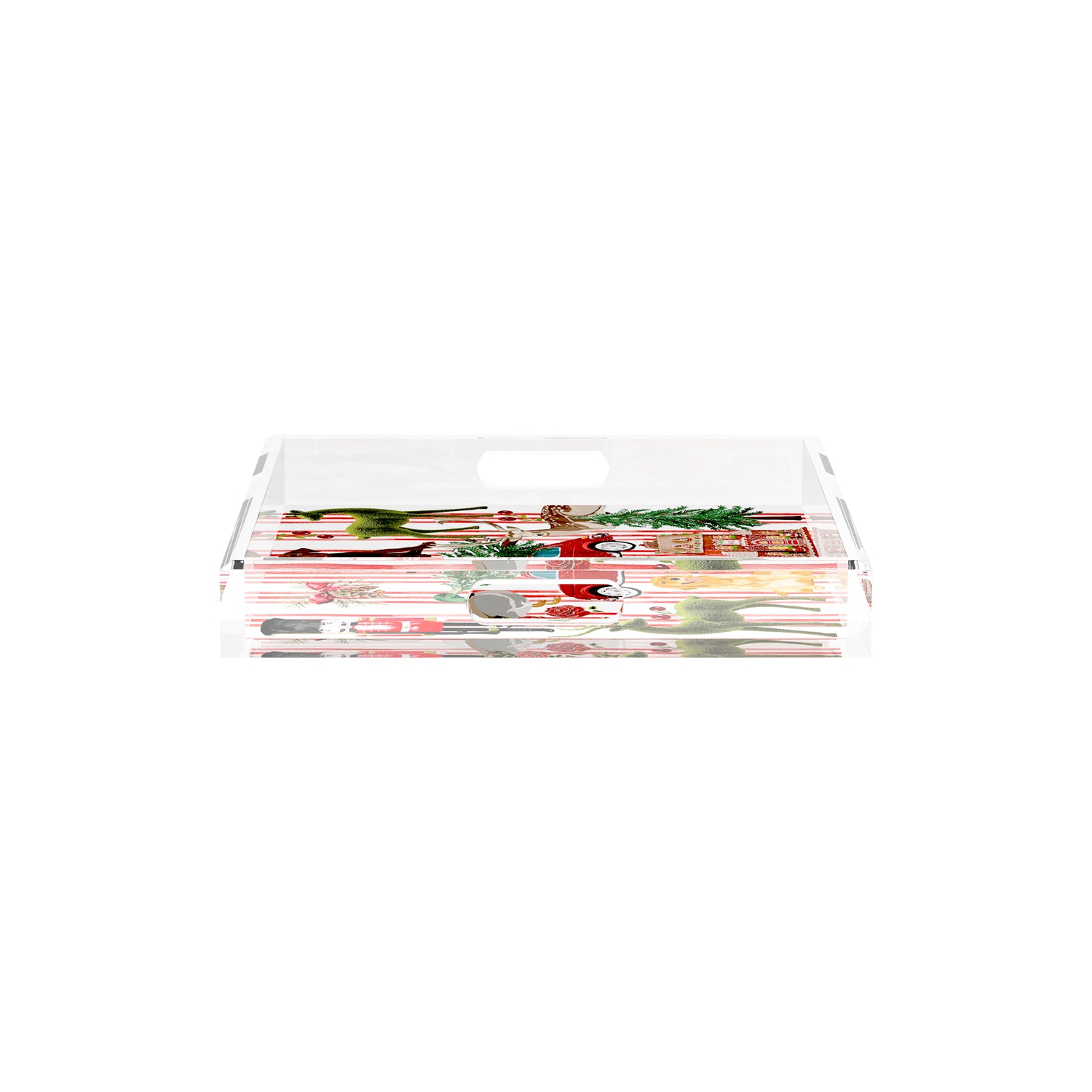 Ultimate Christmas Stripe 12X12 Acrylic Tray - nicolettemayer.com
