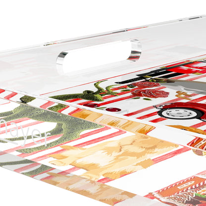 Ultimate Christmas Stripe 12X12 Acrylic Tray - nicolettemayer.com

