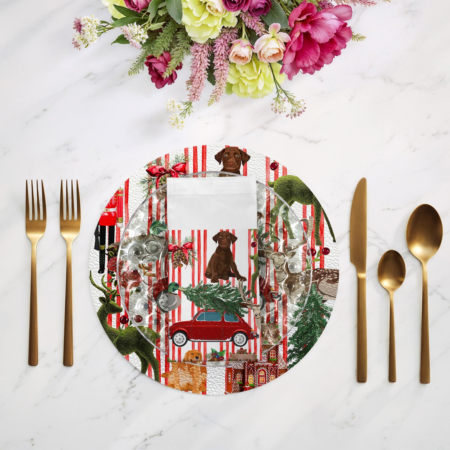 Ultimate Christmas Stripe 22X22 Dinner Napkins - nicolettemayer.com
