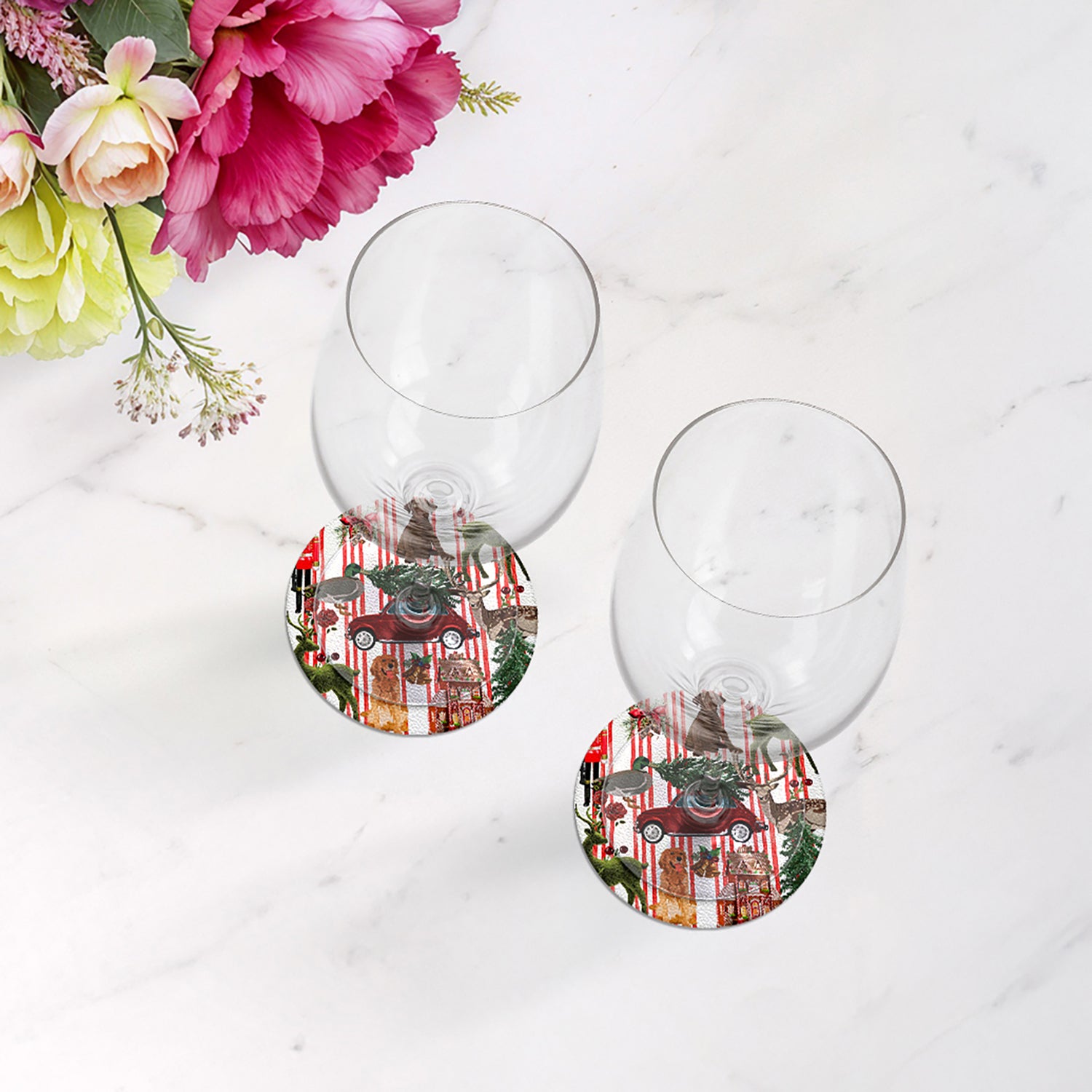 Ultimate Christmas Stripe 4&quot; Coasters - nicolettemayer.com
