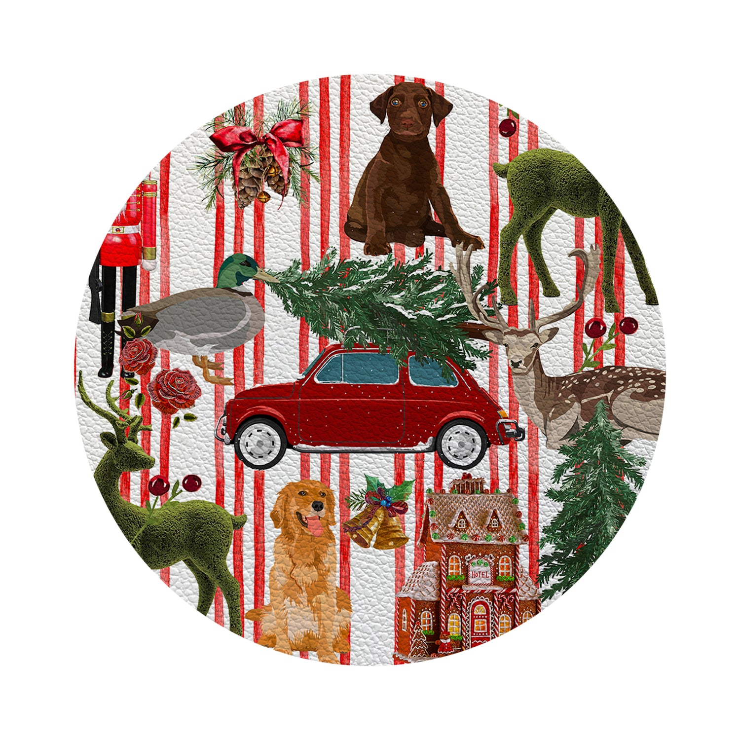 Ultimate Christmas Stripe 4&quot; Coasters - nicolettemayer.com
