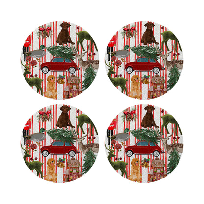 Ultimate Christmas Stripe 4&quot; Coasters - nicolettemayer.com

