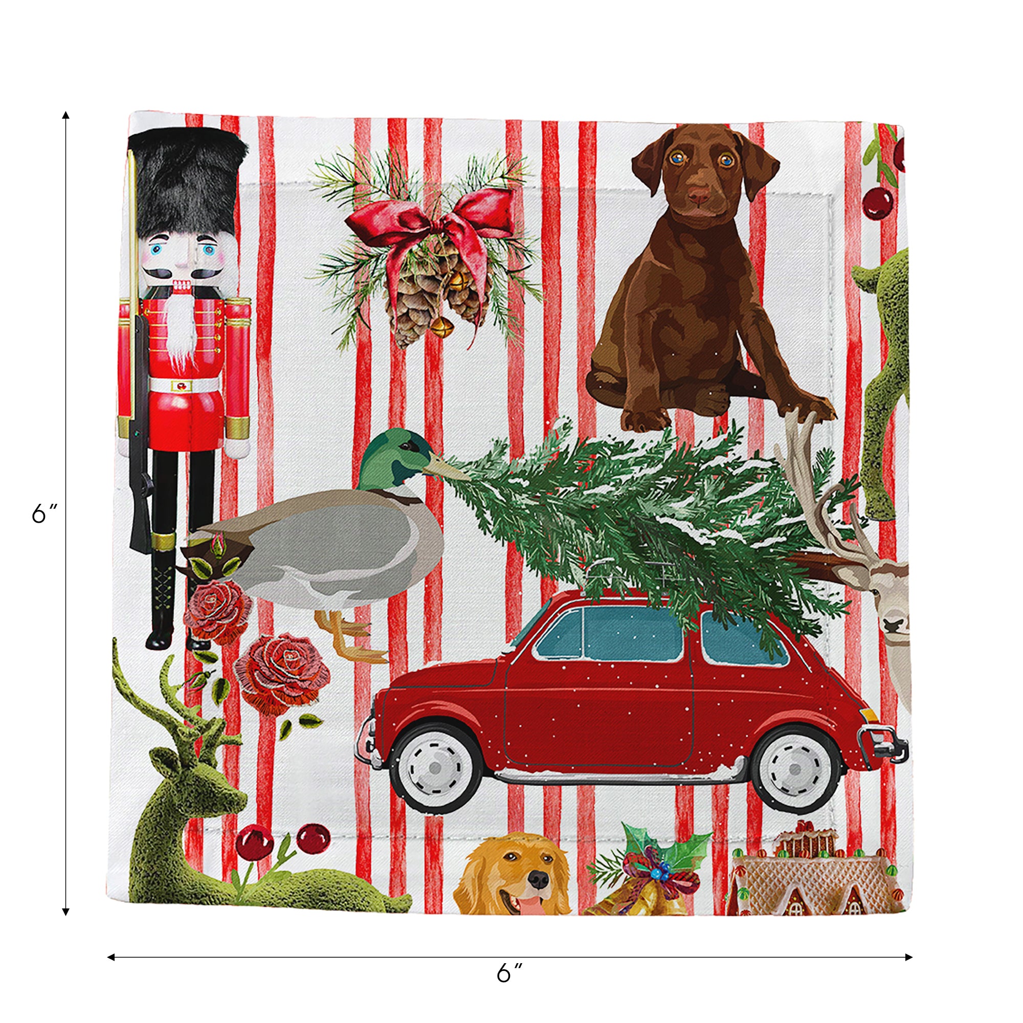 Ultimate Christmas Stripe 6X6 Cocktail Napkins - nicolettemayer.com
