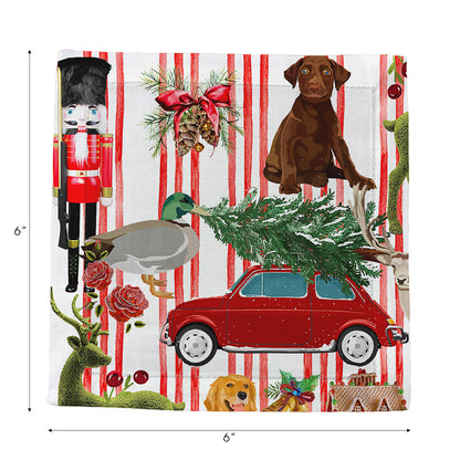 Ultimate Christmas Stripe 6X6 Cocktail Napkins - nicolettemayer.com
