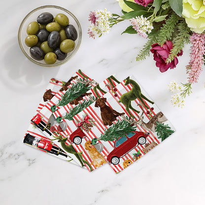 Ultimate Christmas Stripe 6X6 Cocktail Napkins - nicolettemayer.com
