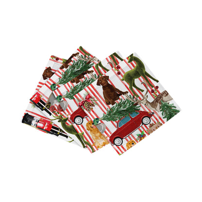 Ultimate Christmas Stripe 6X6 Cocktail Napkins - nicolettemayer.com
