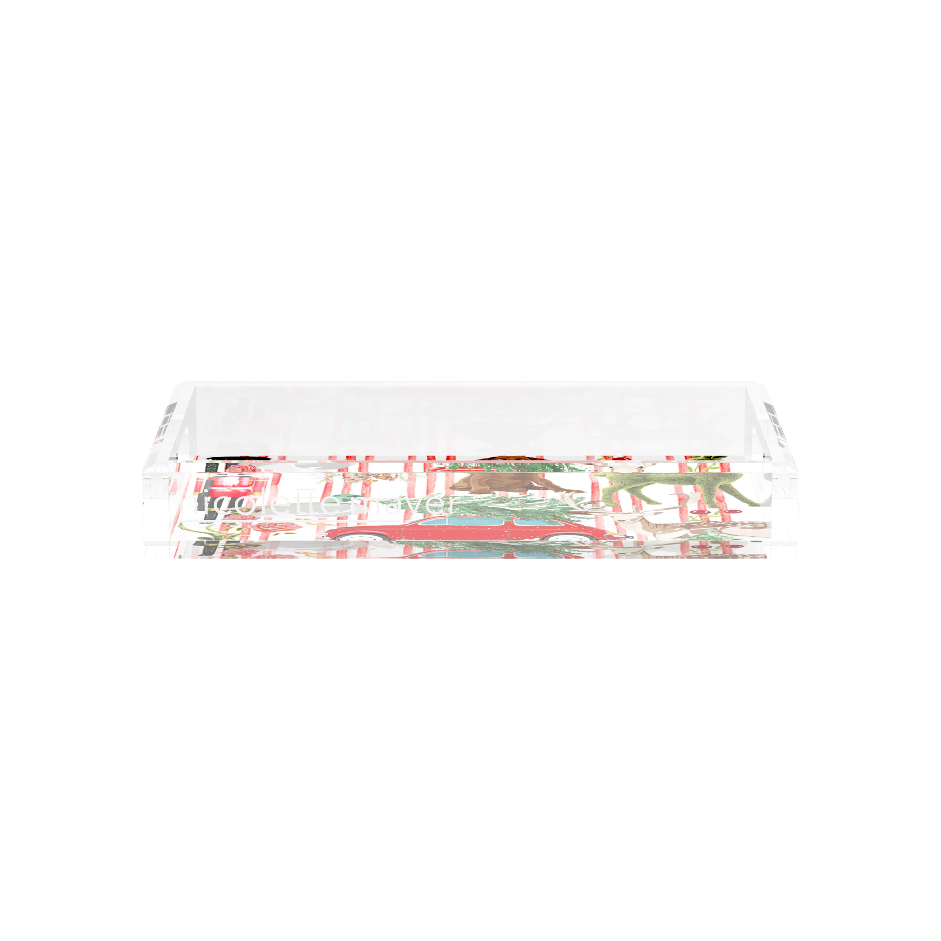 Ultimate Christmas Stripe 12.5X7.75 Acrylic Tray - nicolettemayer.com
