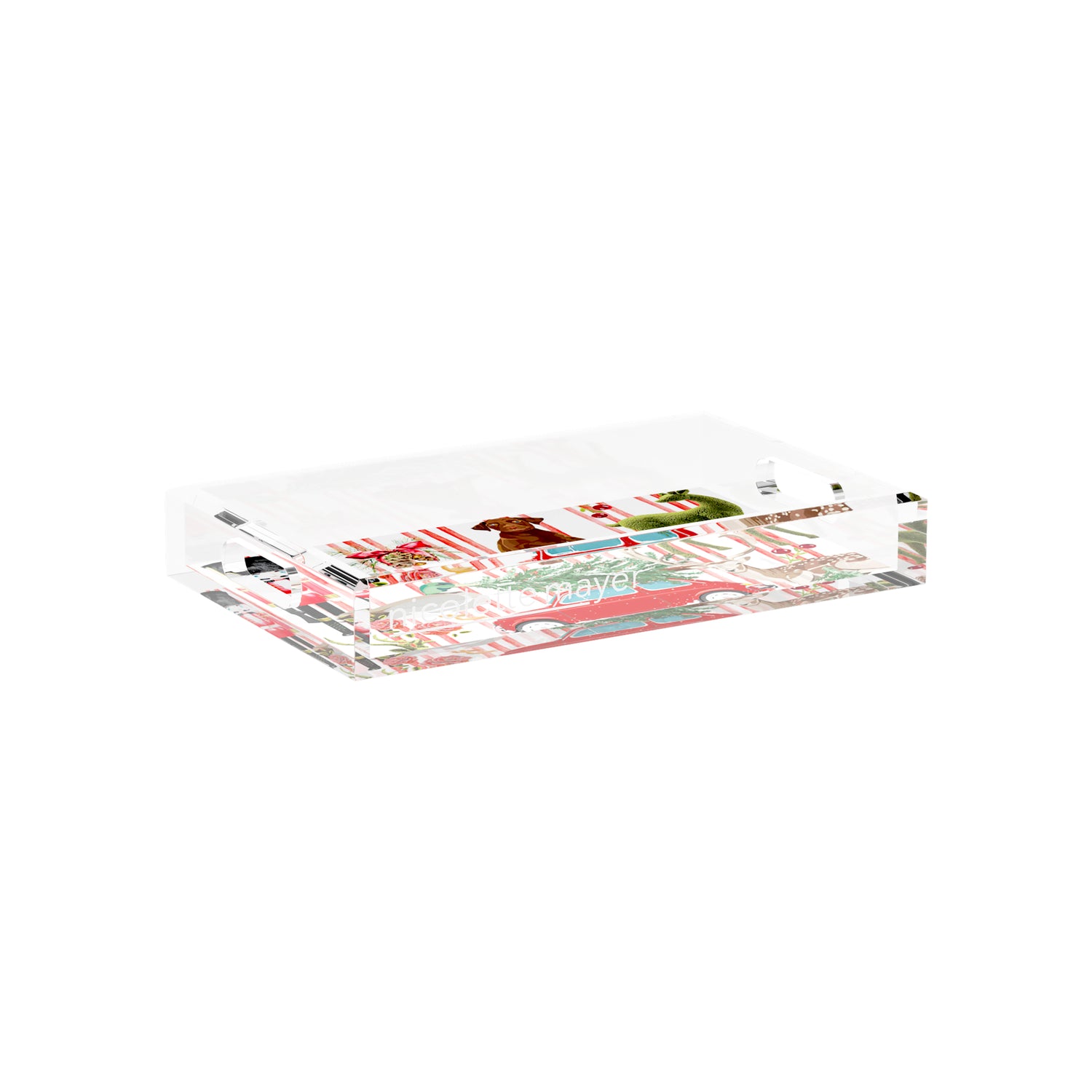 Ultimate Christmas Stripe 12.5X7.75 Acrylic Tray - nicolettemayer.com
