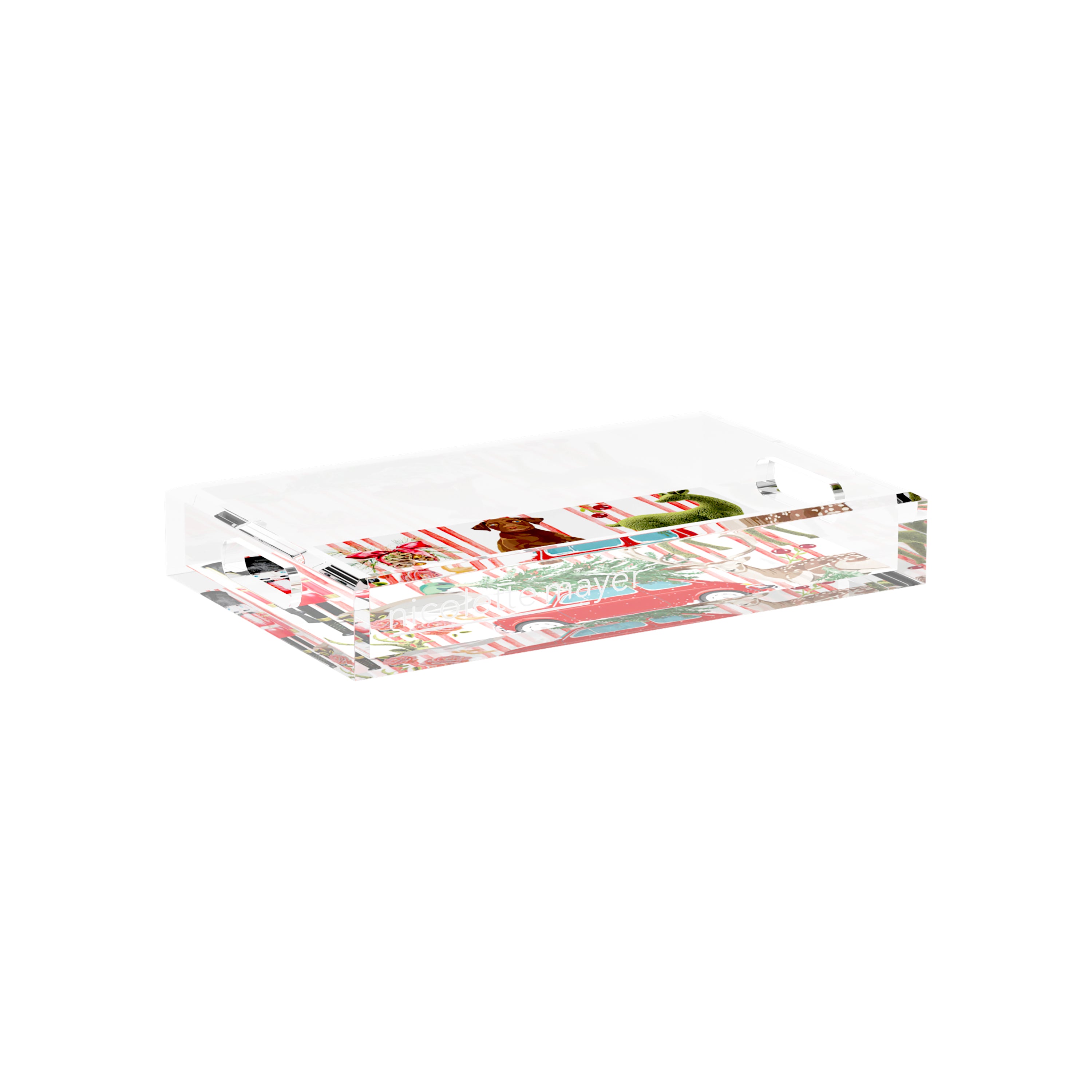 Ultimate Christmas Stripe 12.5X7.75 Acrylic Tray - nicolettemayer.com
