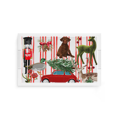 Ultimate Christmas Stripe 12.5X7.75 Acrylic Tray - nicolettemayer.com
