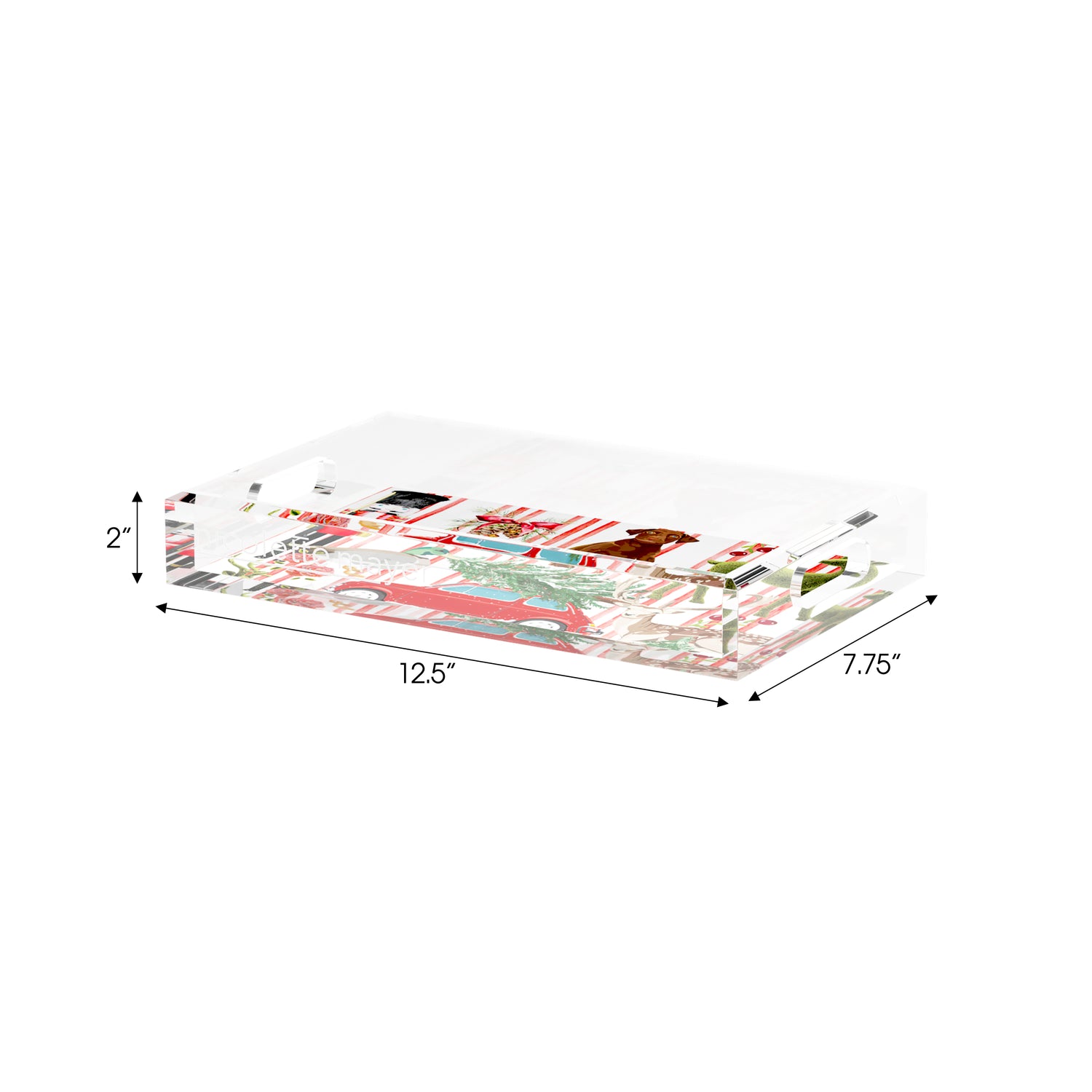 Ultimate Christmas Stripe 12.5X7.75 Acrylic Tray - nicolettemayer.com
