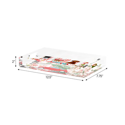 Ultimate Christmas Stripe 12.5X7.75 Acrylic Tray - nicolettemayer.com
