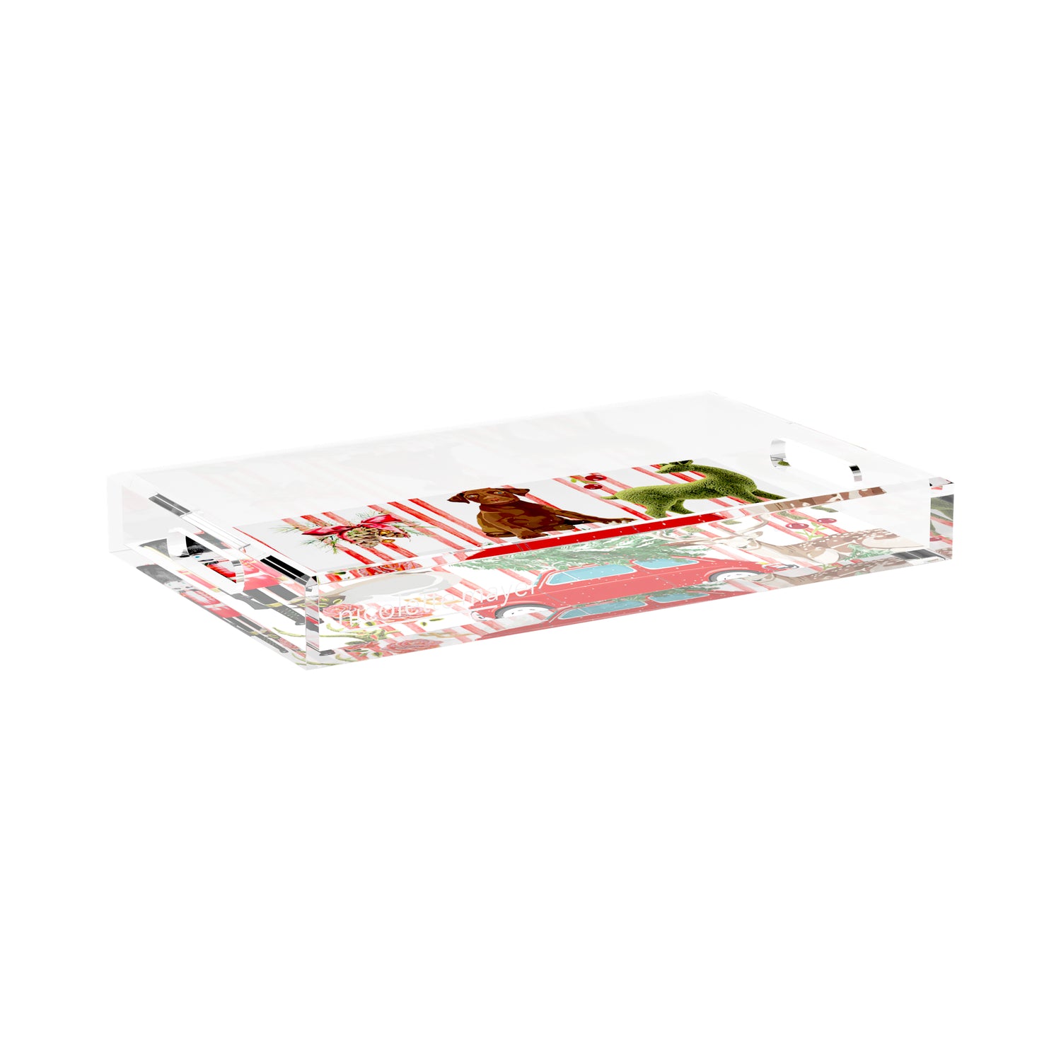 Ultimate Christmas Stripe 17X10.5 Acrylic Tray - nicolettemayer.com

