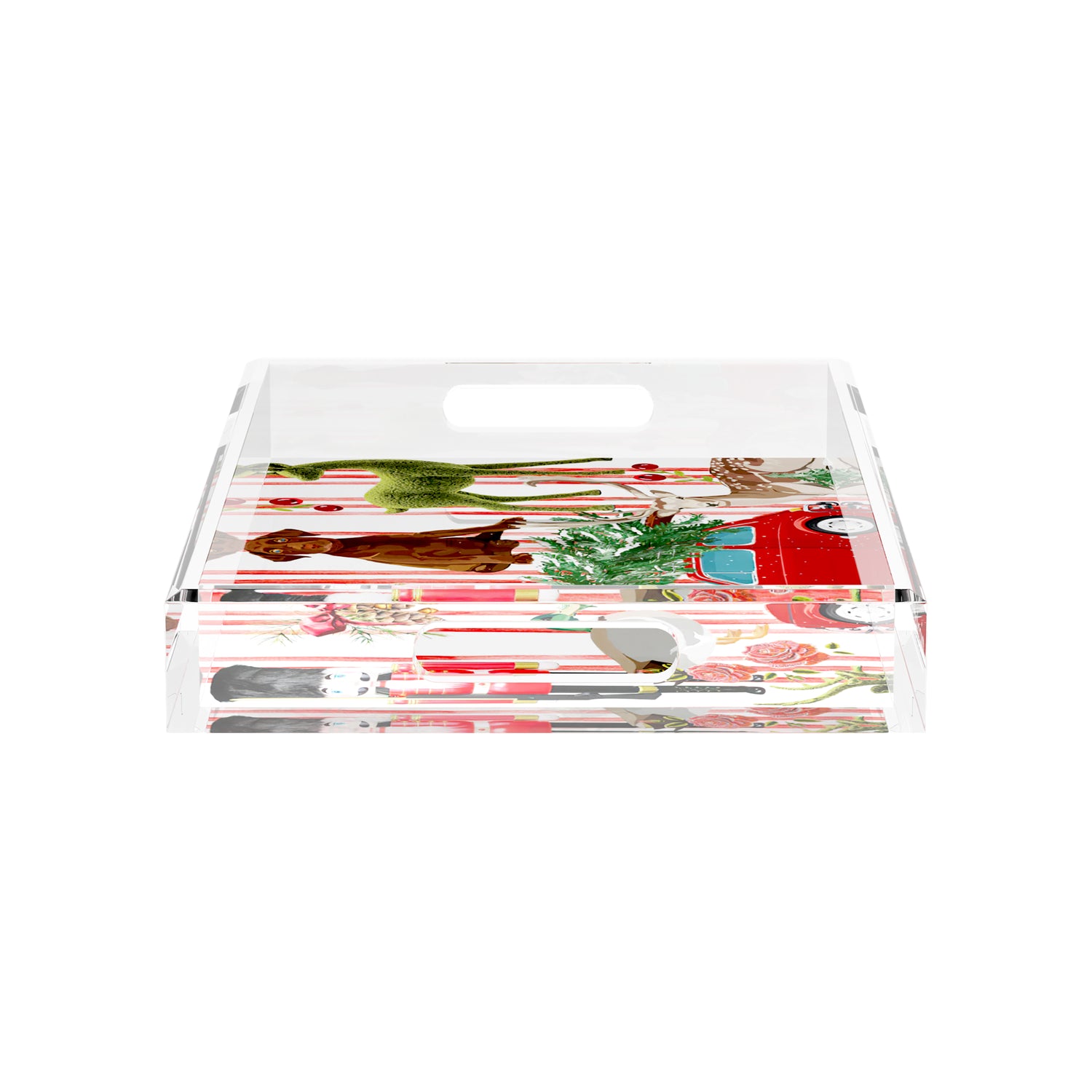 Ultimate Christmas Stripe 17X10.5 Acrylic Tray - nicolettemayer.com

