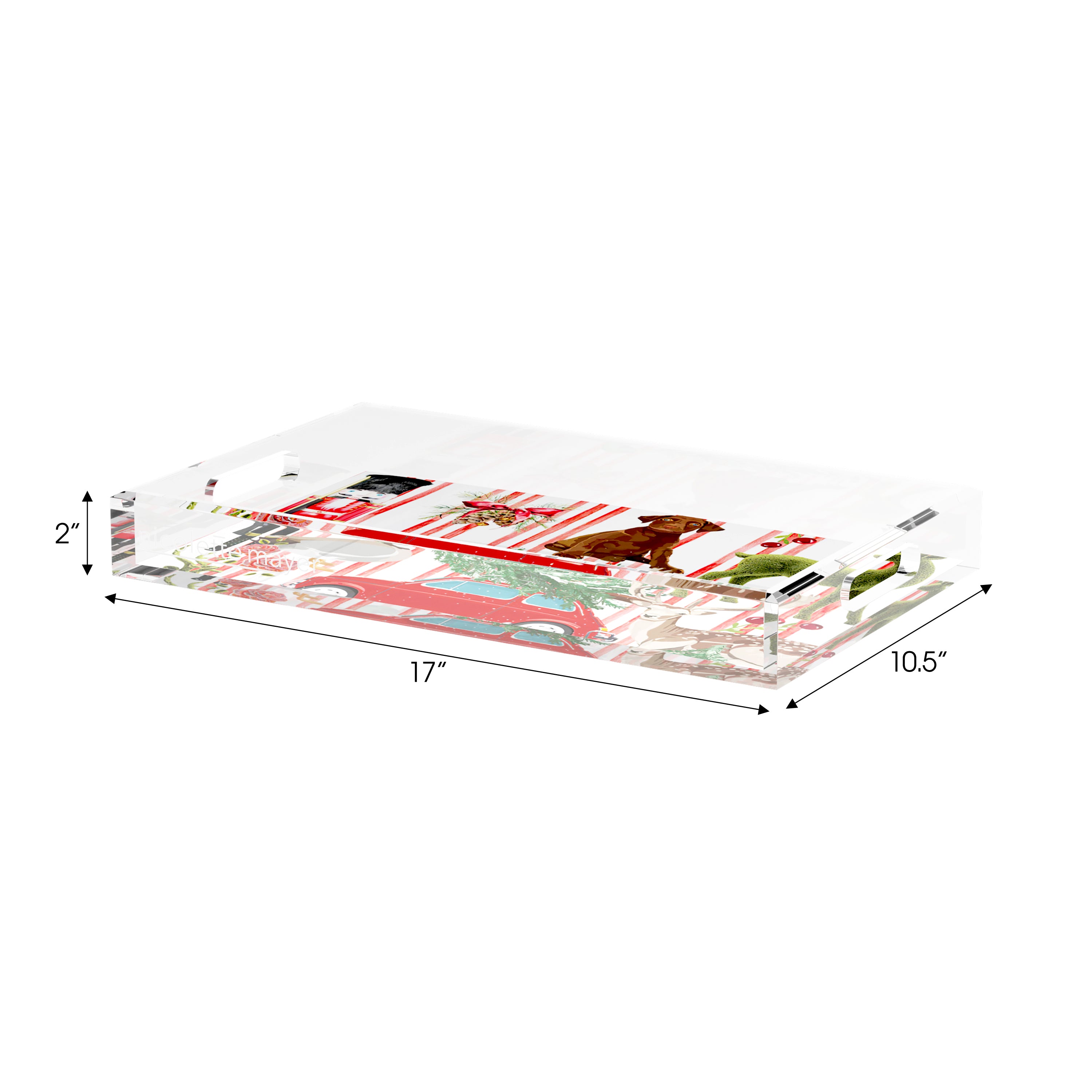 Ultimate Christmas Stripe 17X10.5 Acrylic Tray - nicolettemayer.com
