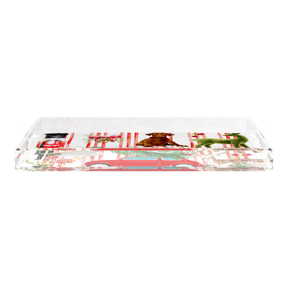 Ultimate Christmas Stripe 22.5X14.5 Acrylic Tray - nicolettemayer.com
