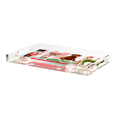 Ultimate Christmas Stripe 22.5X14.5 Acrylic Tray - nicolettemayer.com
