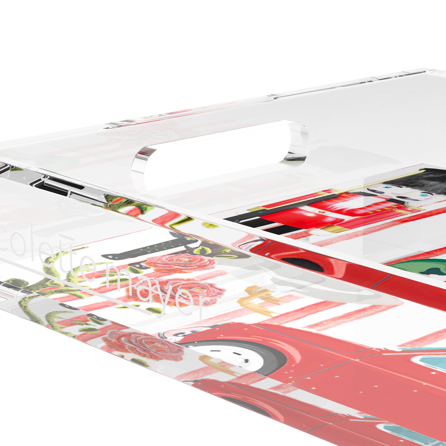 Ultimate Christmas Stripe 22.5X14.5 Acrylic Tray - nicolettemayer.com
