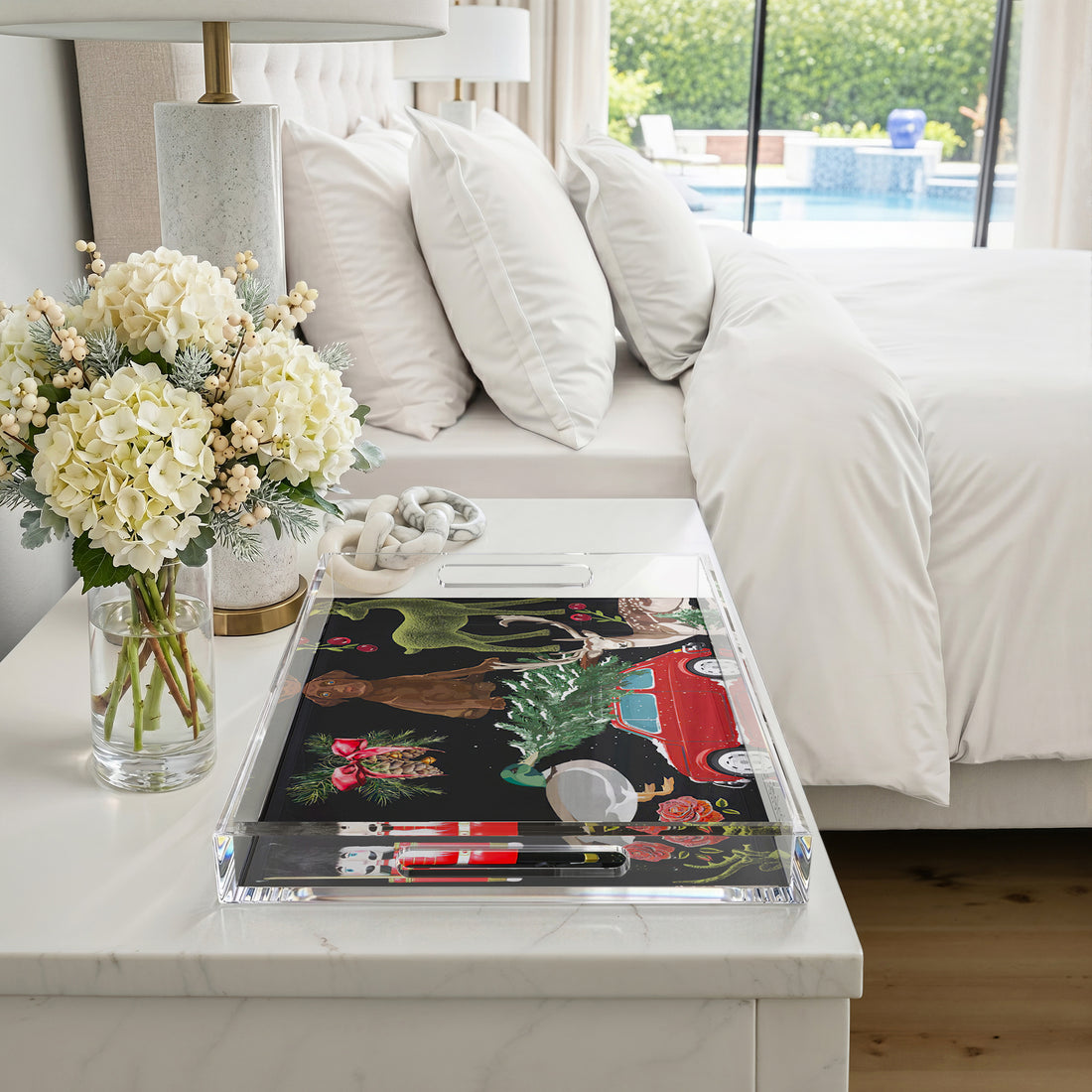 Ultimate Christmas Black Acrylic Rectangle Decorative Tray - nicolettemayer.com