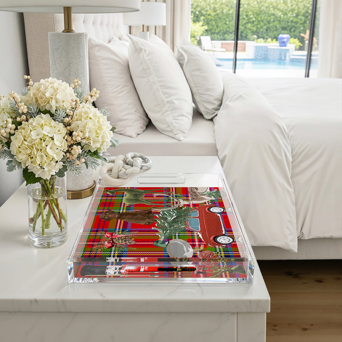 Ultimate Christmas Plaid 17X10.5 Acrylic Tray - nicolettemayer.com
