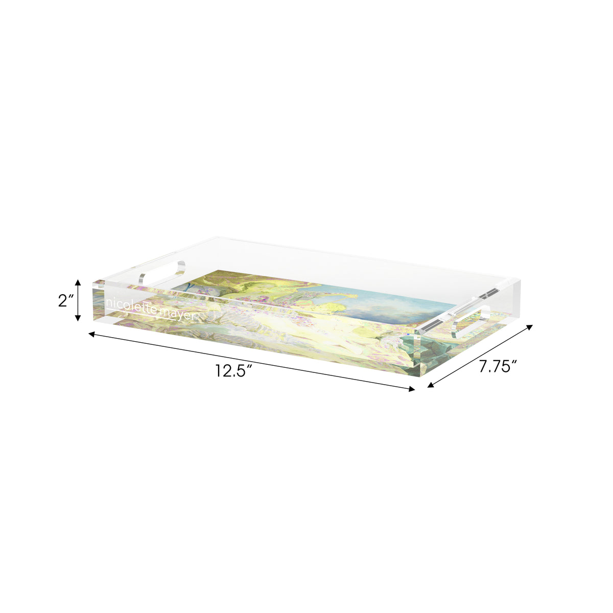 Venus And Cupid Yellow Blue Acrylic Decorative Tray, 12.5 x 7.75 in. by Nicolette Mayer 