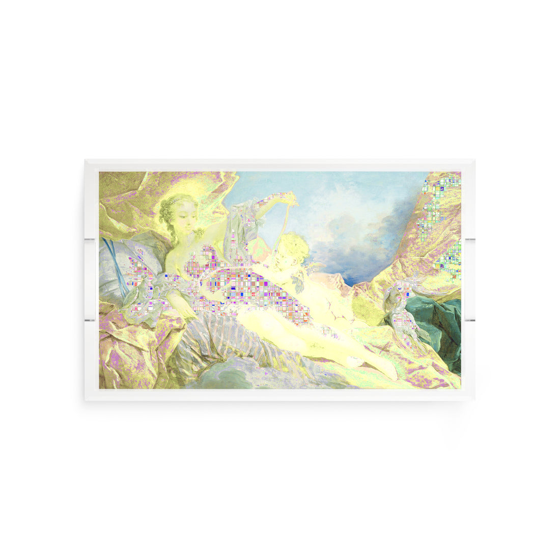 Venus And Cupid Yellow Blue Acrylic Decorative Tray, 12.5 x 7.75 in. by Nicolette Mayer 