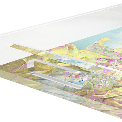 Venus And Cupid Yellow Blue Acrylic Decorative Tray, 17 x 10.5 in. by Nicolette Mayer 
