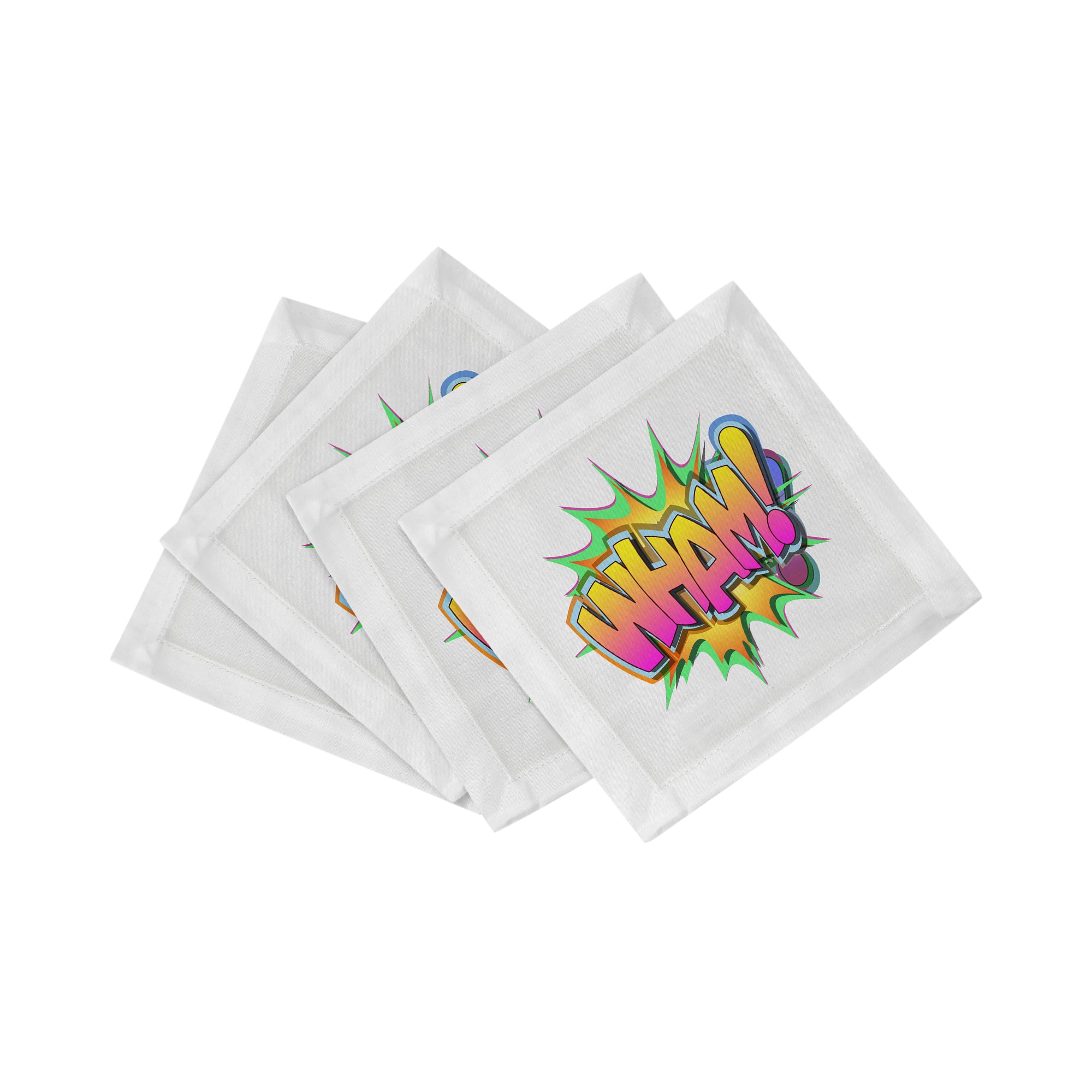 Wham Yellow Cotton Sateen Cocktail Napkins - nicolettemayer.com