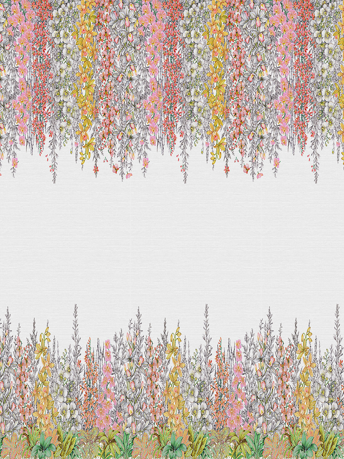 Orchid Garden Grasscloth Mural Panel - nicolettemayer.com