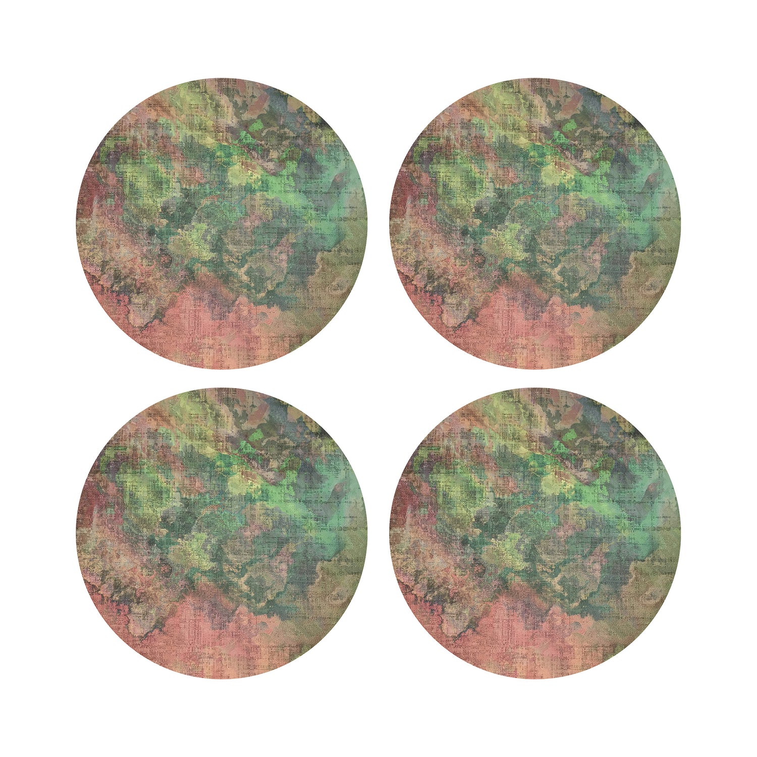Watercolor Darling 16&quot; Round Pebble Placemats, Set of 4 - nicolettemayer.com