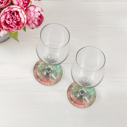 Watercolor Darling Vegan Leather Round Coasters
