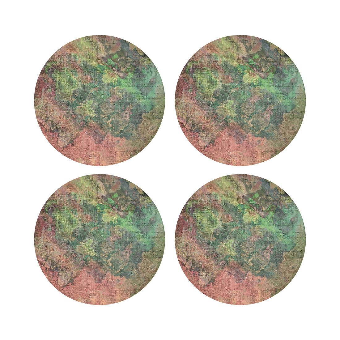 Watercolor Darling Vegan Leather Round Coasters