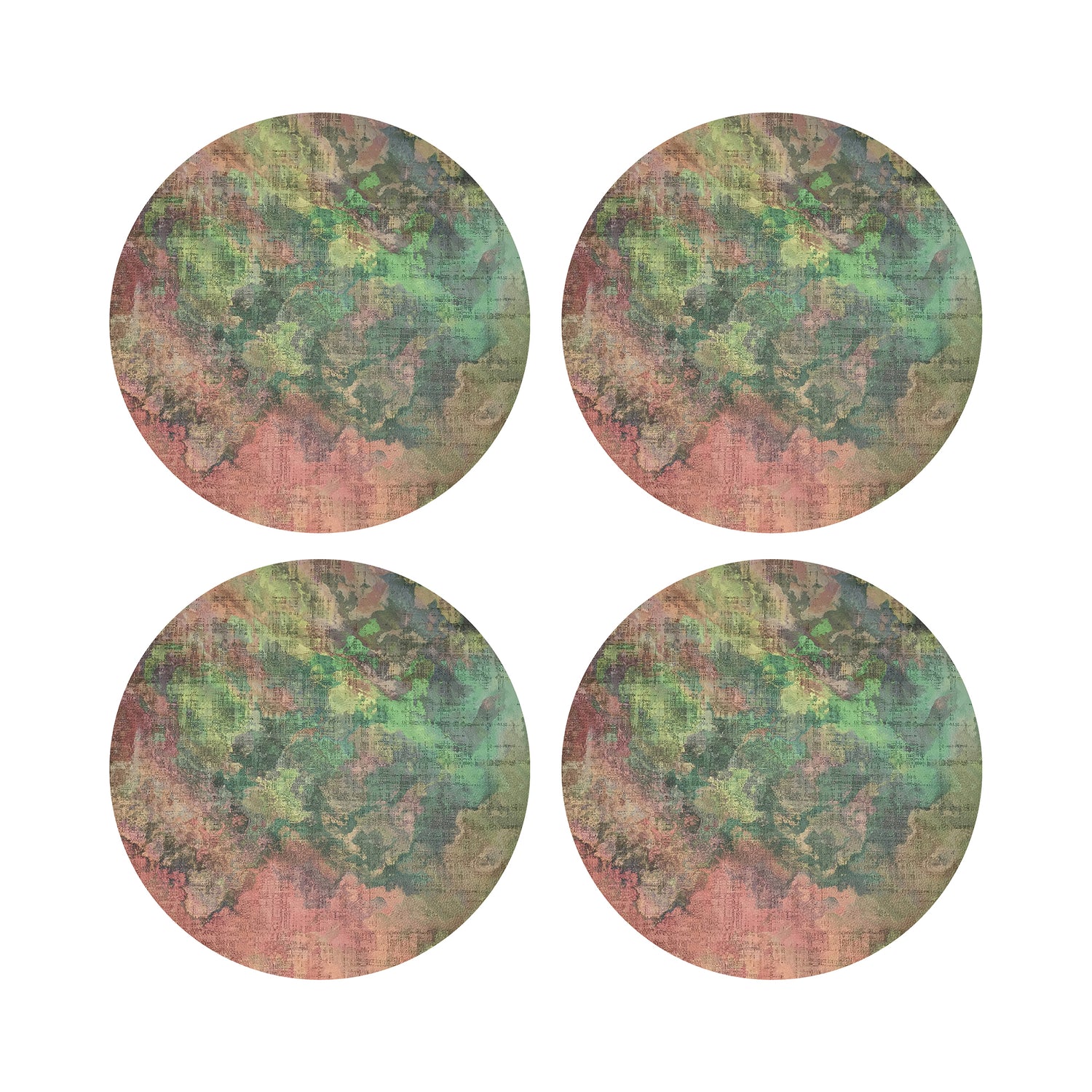 Watercolor Darling Vegan Leather Round Coasters