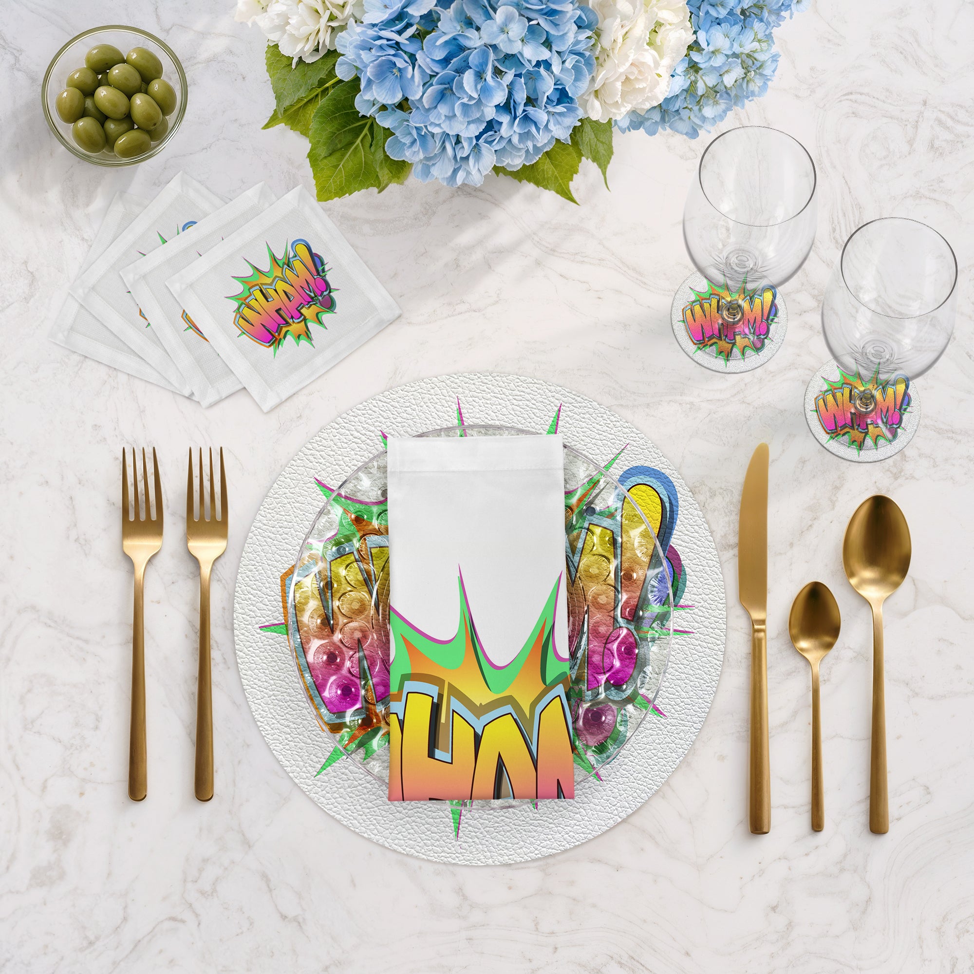 Wham Yellow 4" Dinner Napkins- nicolettemayer.com
