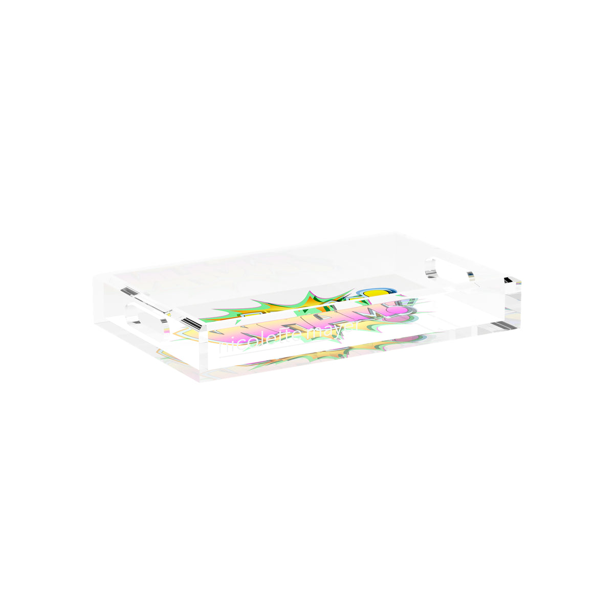 Wham Yellow Pink Acrylic Decorative Tray, 12.5 x 7.75 in. by Nicolette Mayer 